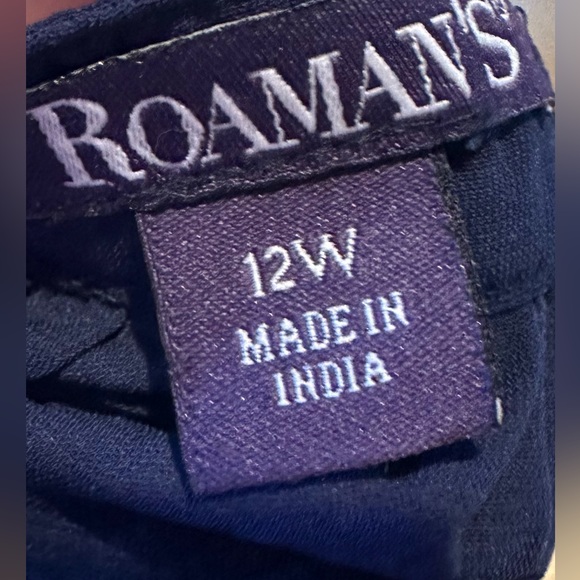 Roamans Woman’s Tunic, Sz 12W, Blue and Gold - Picture 3 of 3